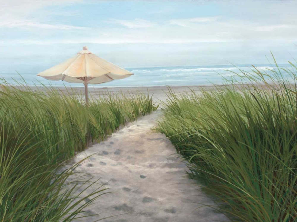 Umbrella on the Beach art print by Julie Peterson for $57.95 CAD