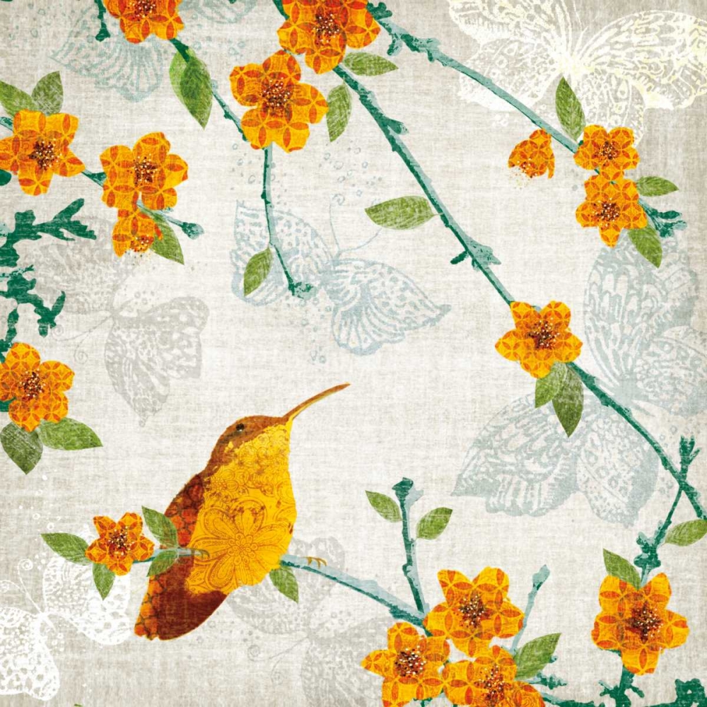Birds and Butterflies III art print by Tandi Venter for $57.95 CAD