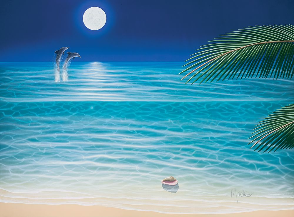 Moonlit Palms art print by Dan Mackin for $57.95 CAD