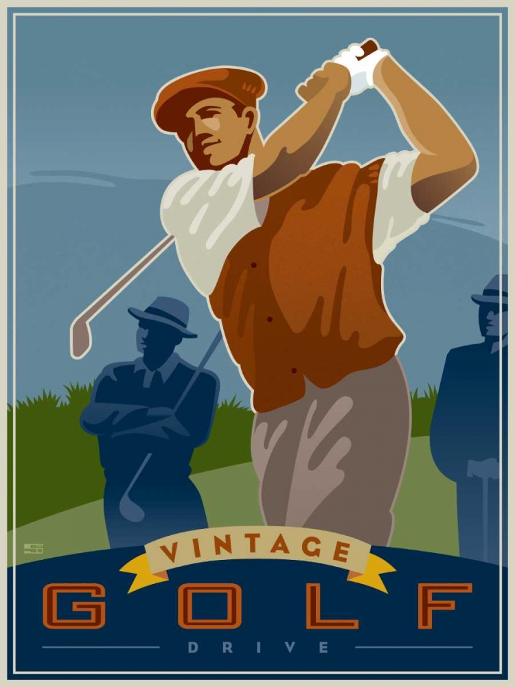 Vintage Golf - Drive art print by Si Huynh for $57.95 CAD
