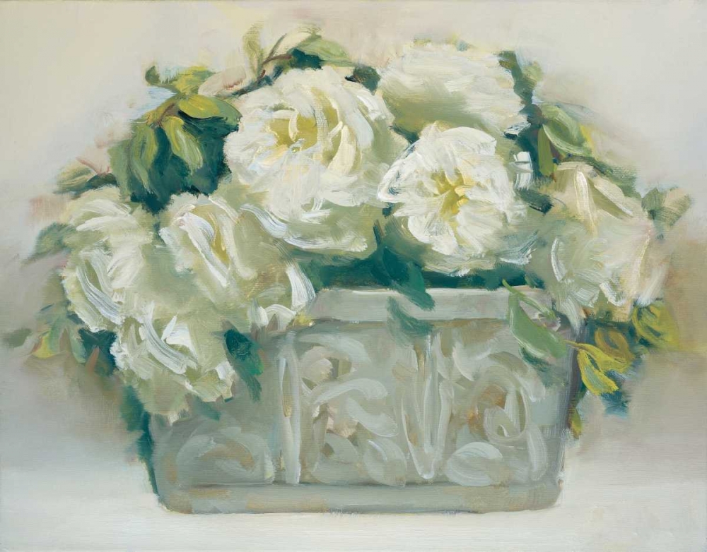 White Roses in Planter art print by Andrea Dern for $57.95 CAD