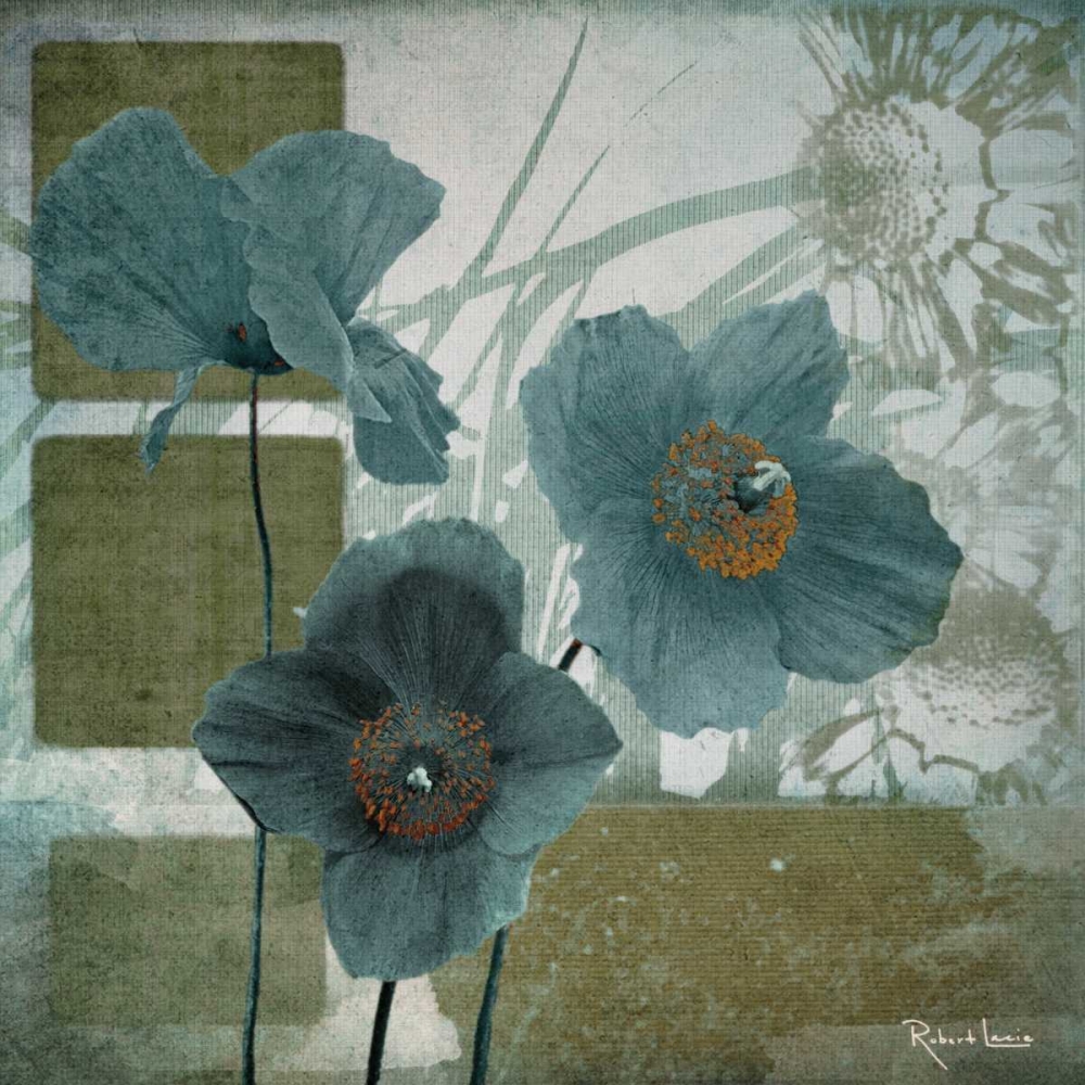 Cerulean Poppies I art print by Robert Lacie for $57.95 CAD