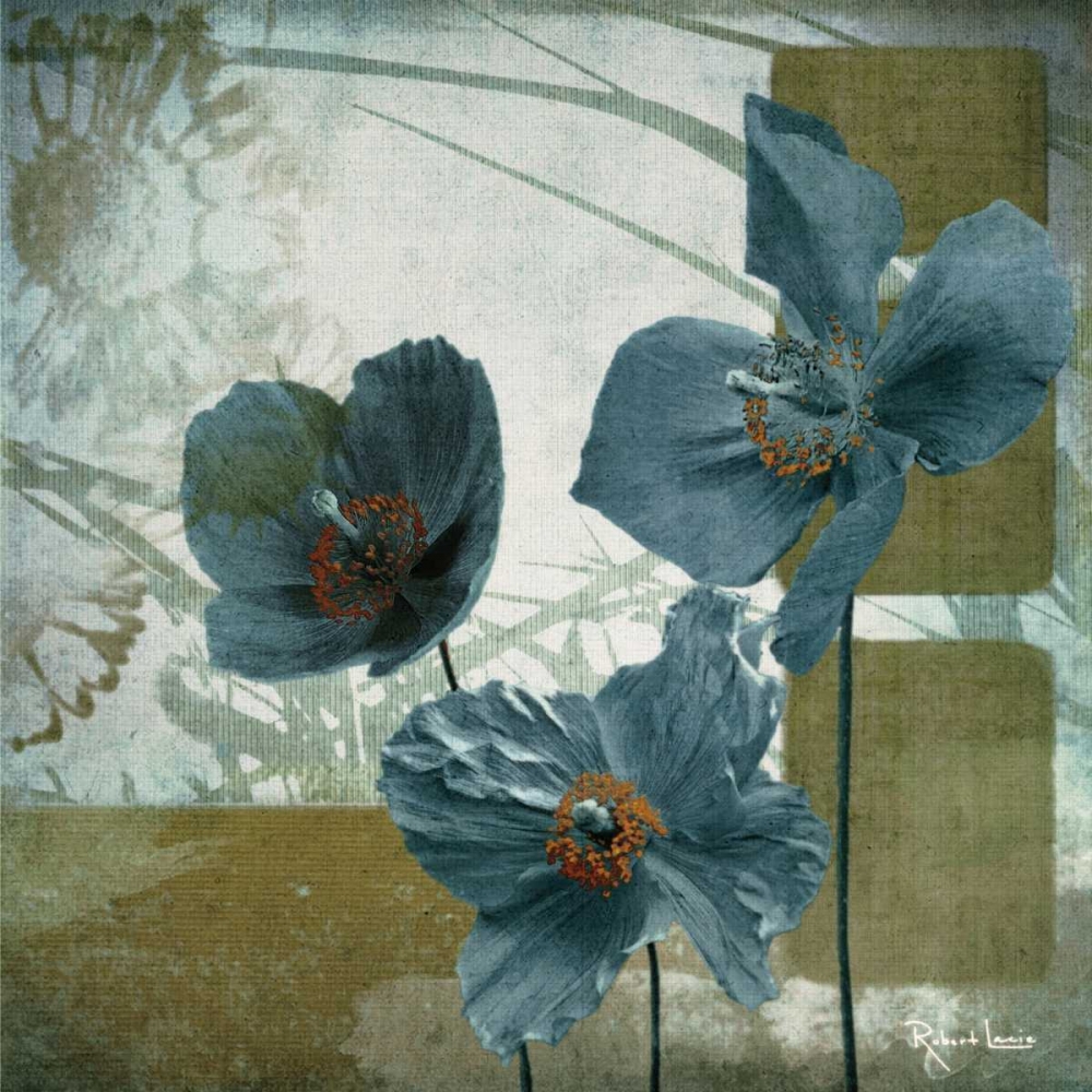 Cerulean Poppies II art print by Robert Lacie for $57.95 CAD