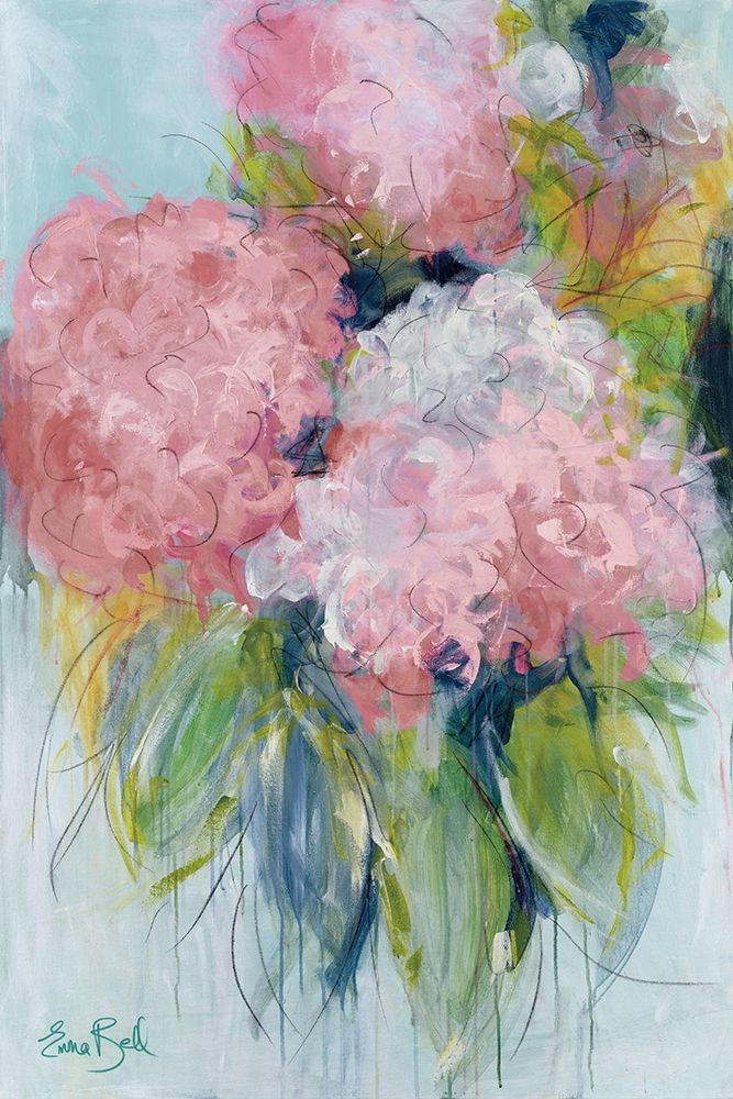 Pink Hydrangeas art print by Emma Bell for $57.95 CAD