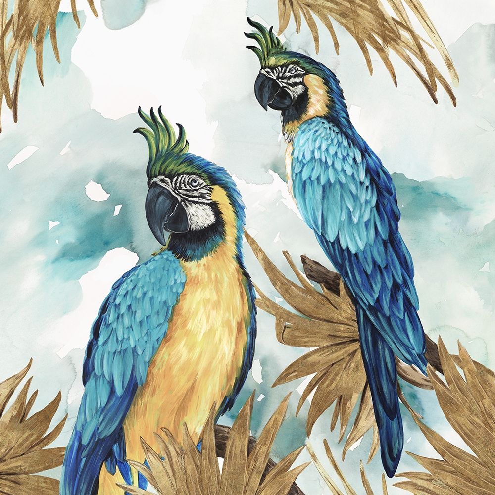 Golden Parrots art print by Eva Watts for $57.95 CAD