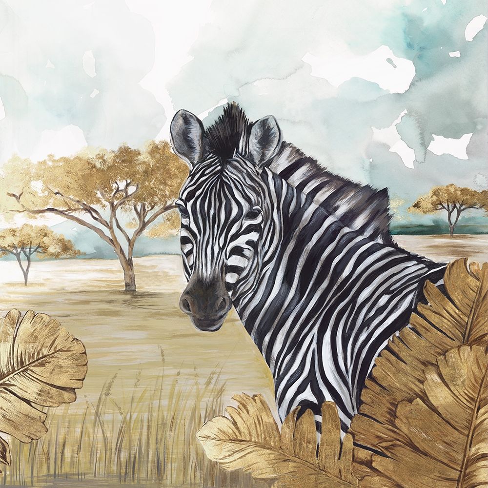 Golden Zebras art print by Eva Watts for $57.95 CAD