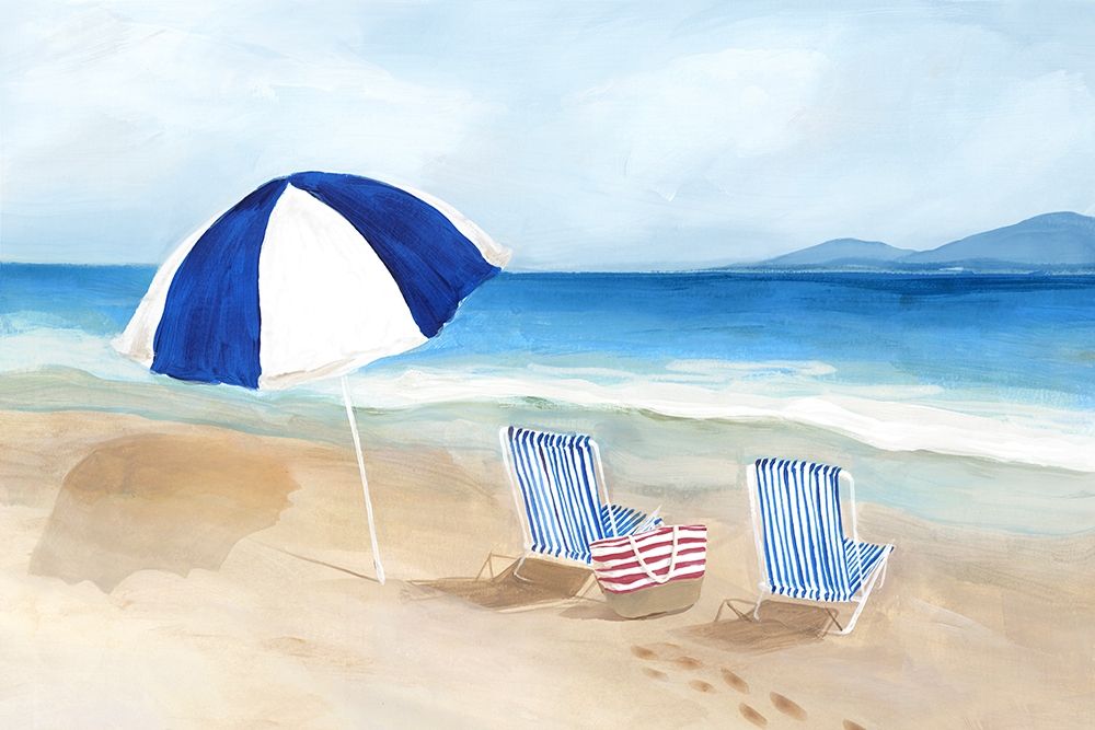 Blue Parasol art print by Isabelle Z for $57.95 CAD