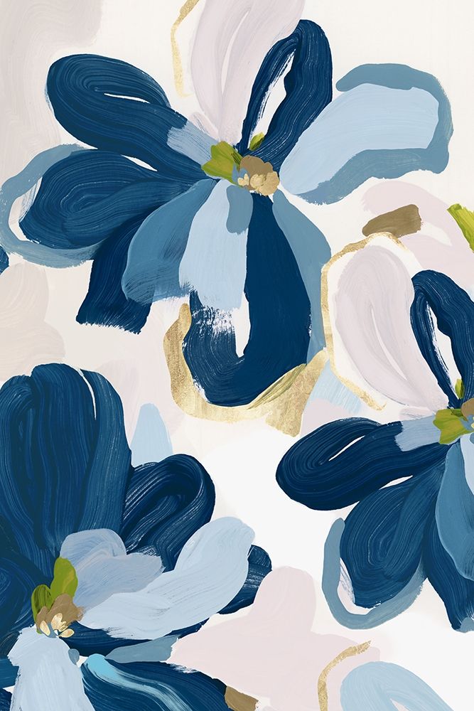 Cobalt Florals II art print by Isabelle Z for $57.95 CAD