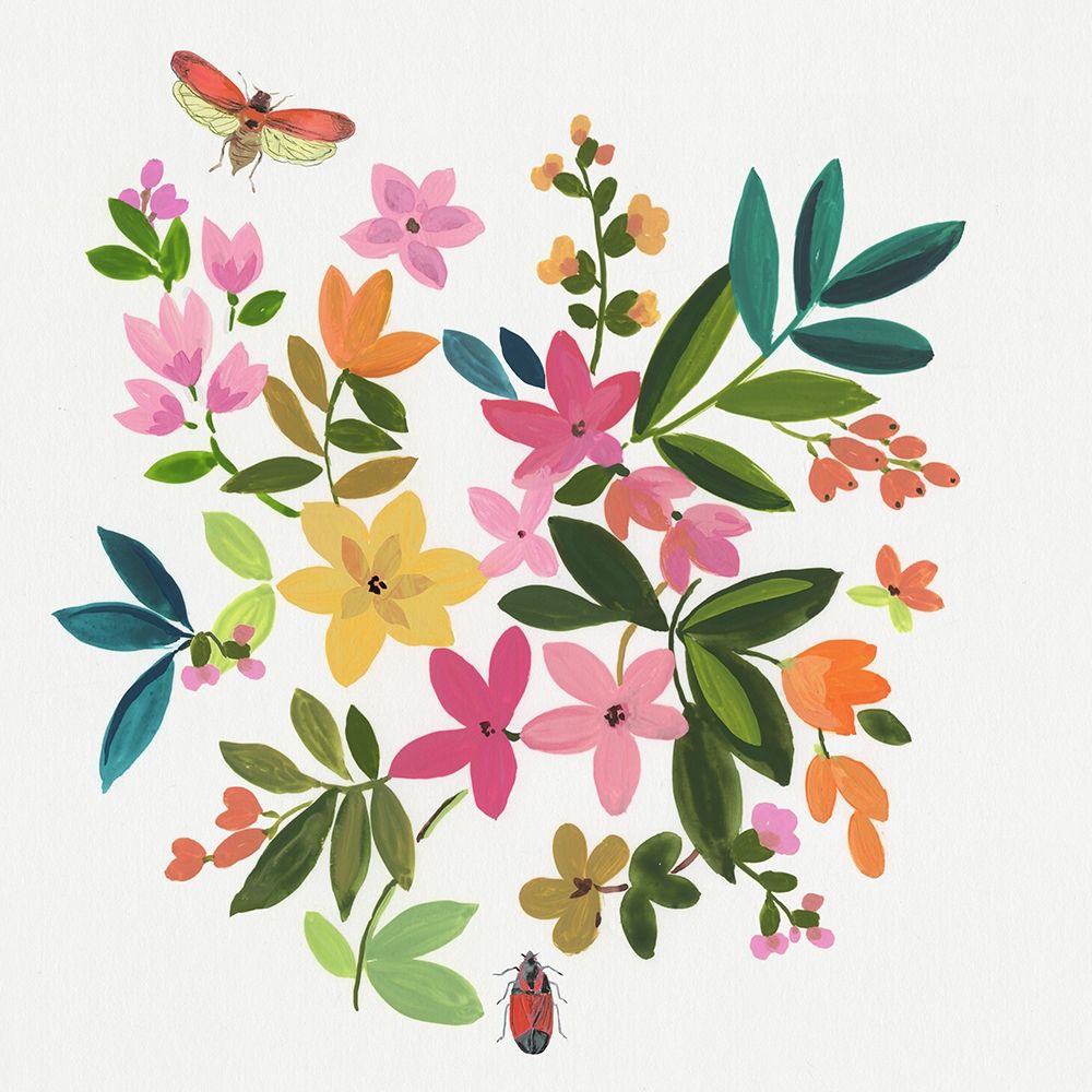 Folky Flowers I  art print by Asia Jensen for $57.95 CAD