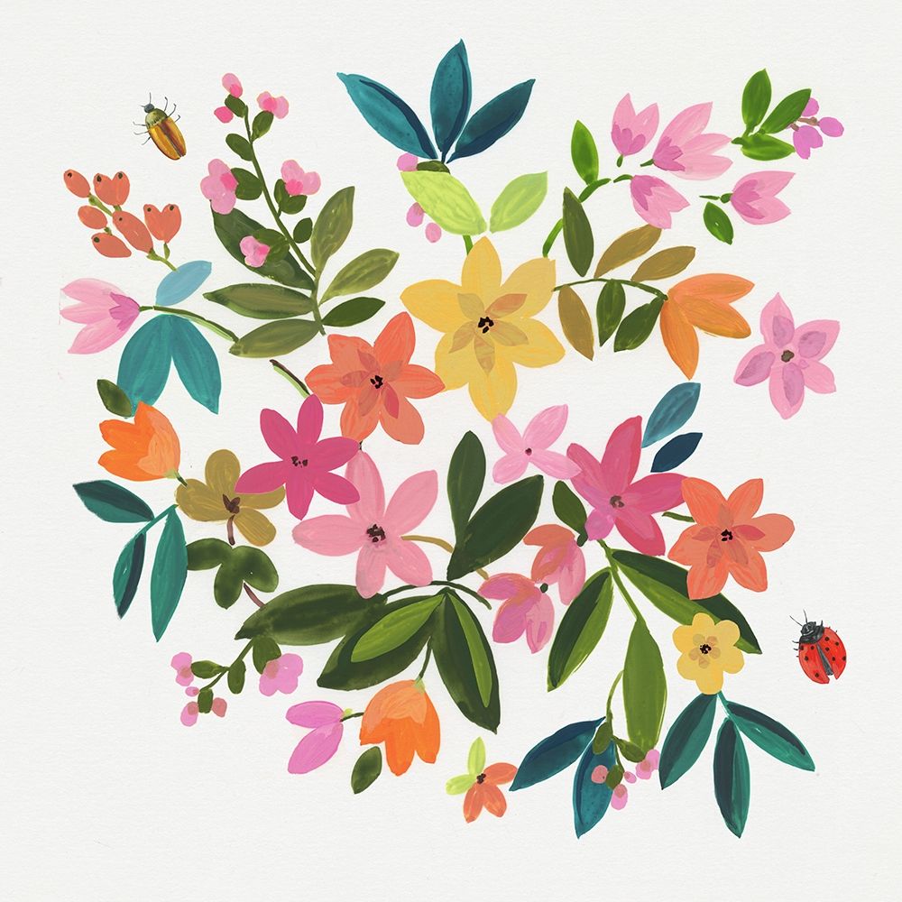Folky Flowers II  art print by Asia Jensen for $57.95 CAD
