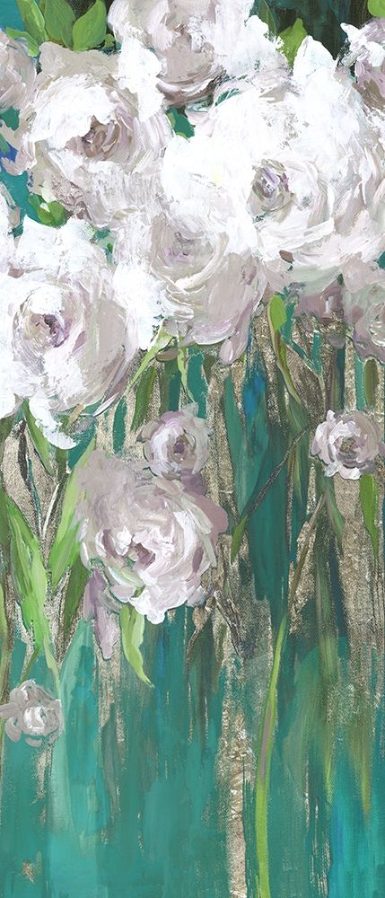 Roses on Teal I  art print by Asia Jensen for $57.95 CAD