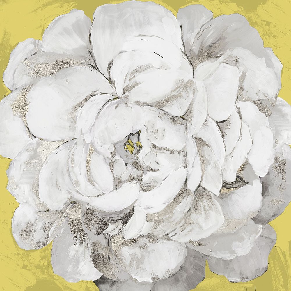 White Peonia Yellow Version art print by Asia Jensen for $57.95 CAD