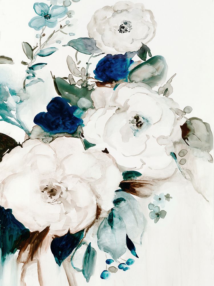 White and Blue Peonies  art print by Asia Jensen for $57.95 CAD