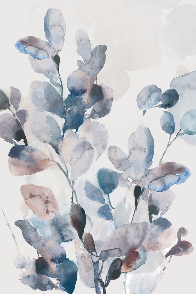 Blue Boho Leaves II art print by Asia Jensen for $57.95 CAD
