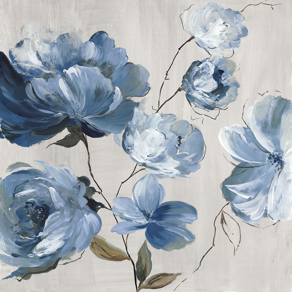 Blue Florals Cascade art print by Asia Jensen for $57.95 CAD