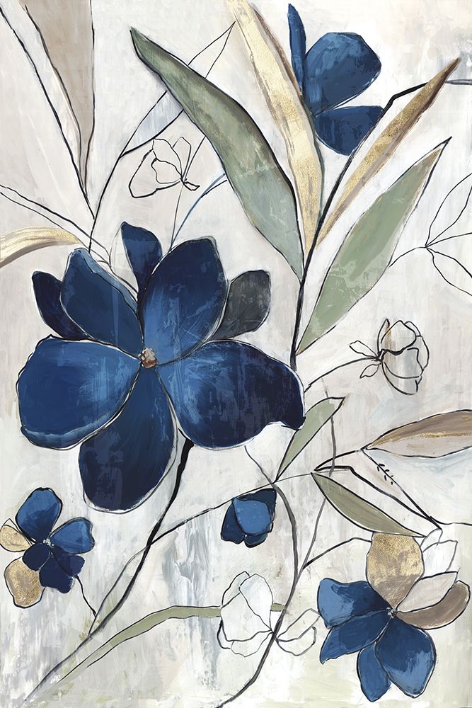 Modern Blue Floral I art print by Asia Jensen for $57.95 CAD
