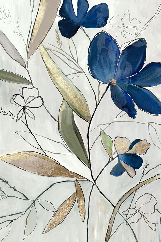 Modern Blue Floral II art print by Asia Jensen for $57.95 CAD