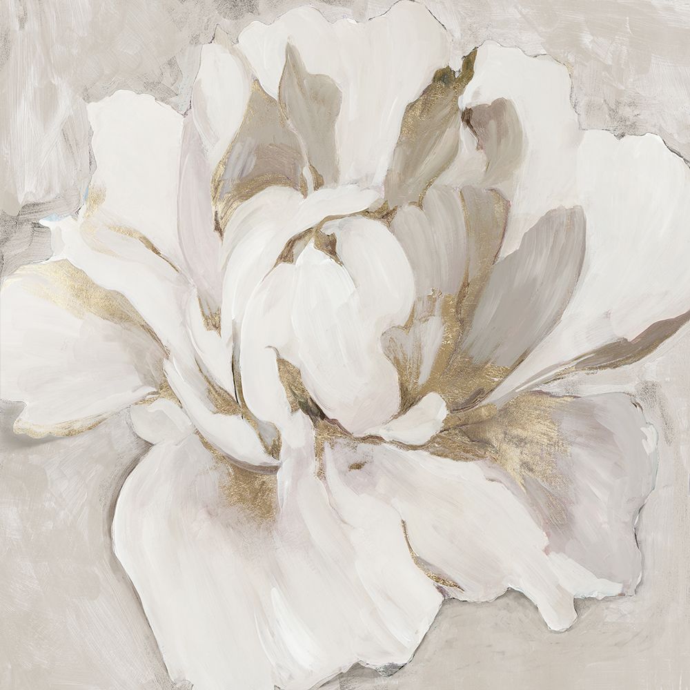 White and Gold Peonia art print by Asia Jensen for $57.95 CAD