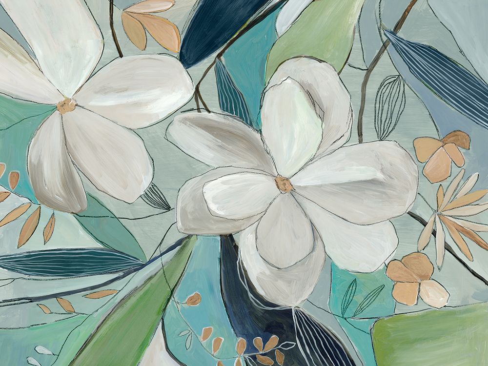 Blue Floral Delight art print by Asia Jensen for $57.95 CAD