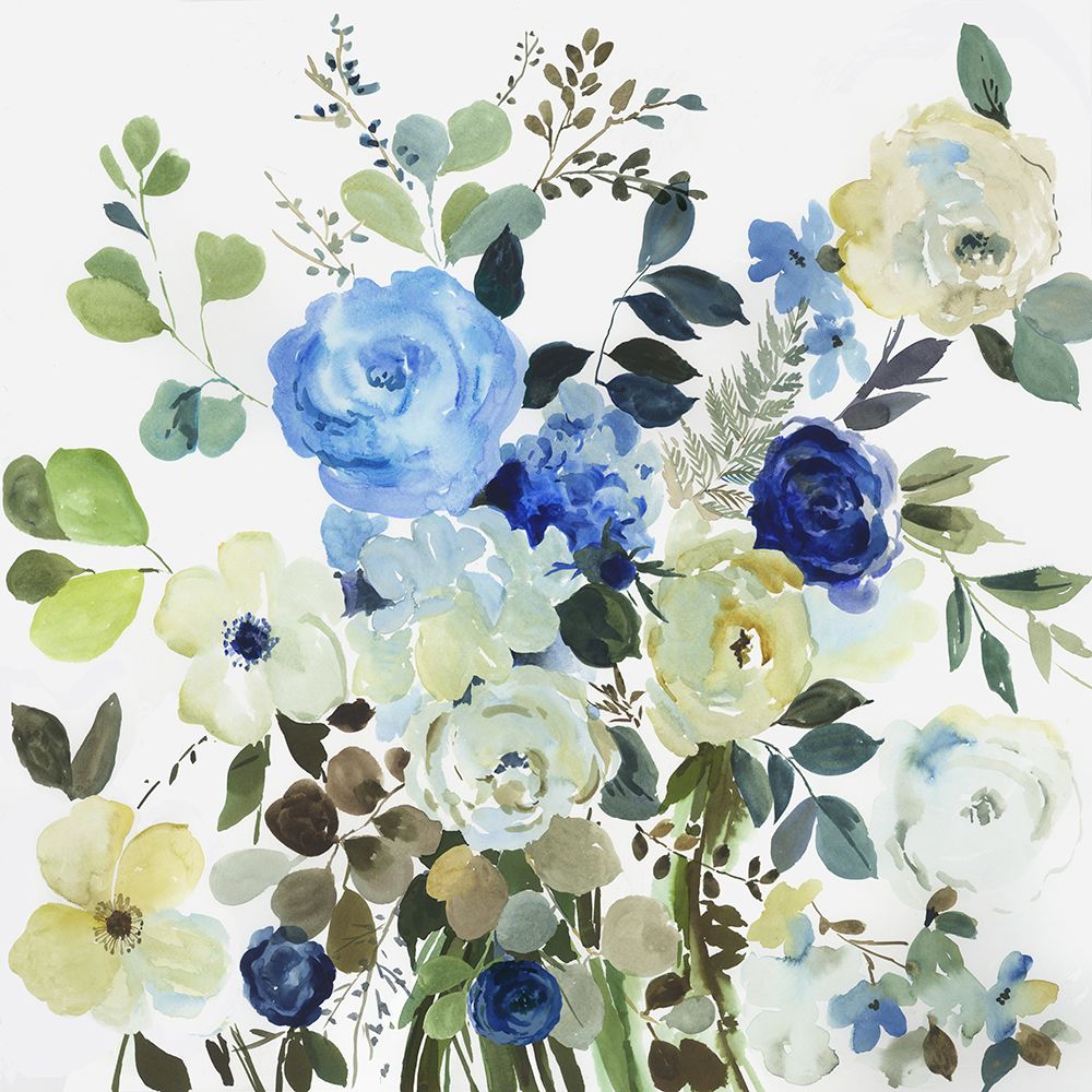 Accent Floral Blue art print by Asia Jensen for $57.95 CAD