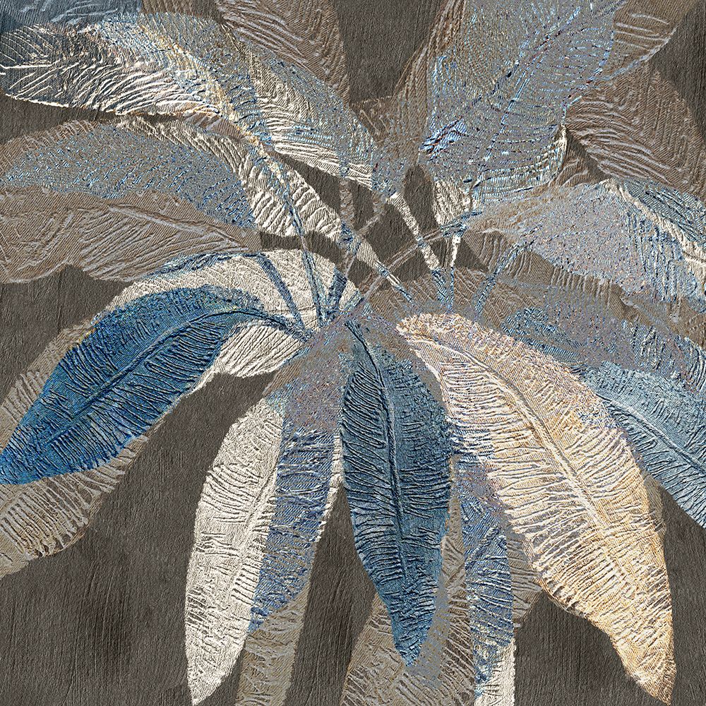 Golden Blue Palms II art print by Flora Kouta for $57.95 CAD