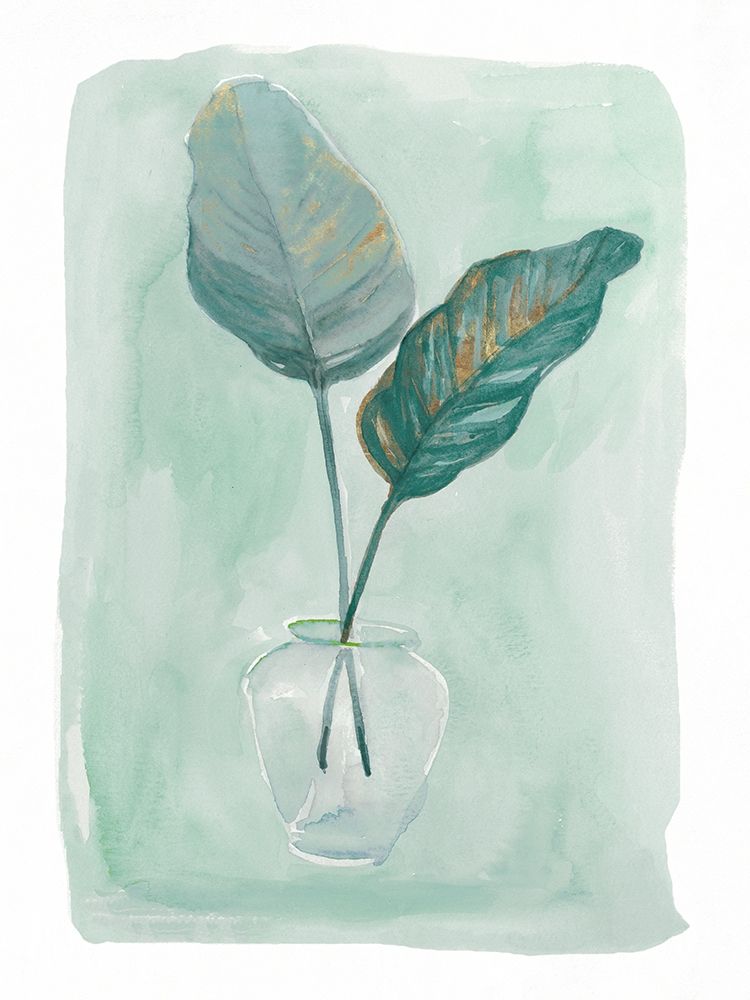 Green Tropical Vase IV art print by Stellar Design Studio for $57.95 CAD