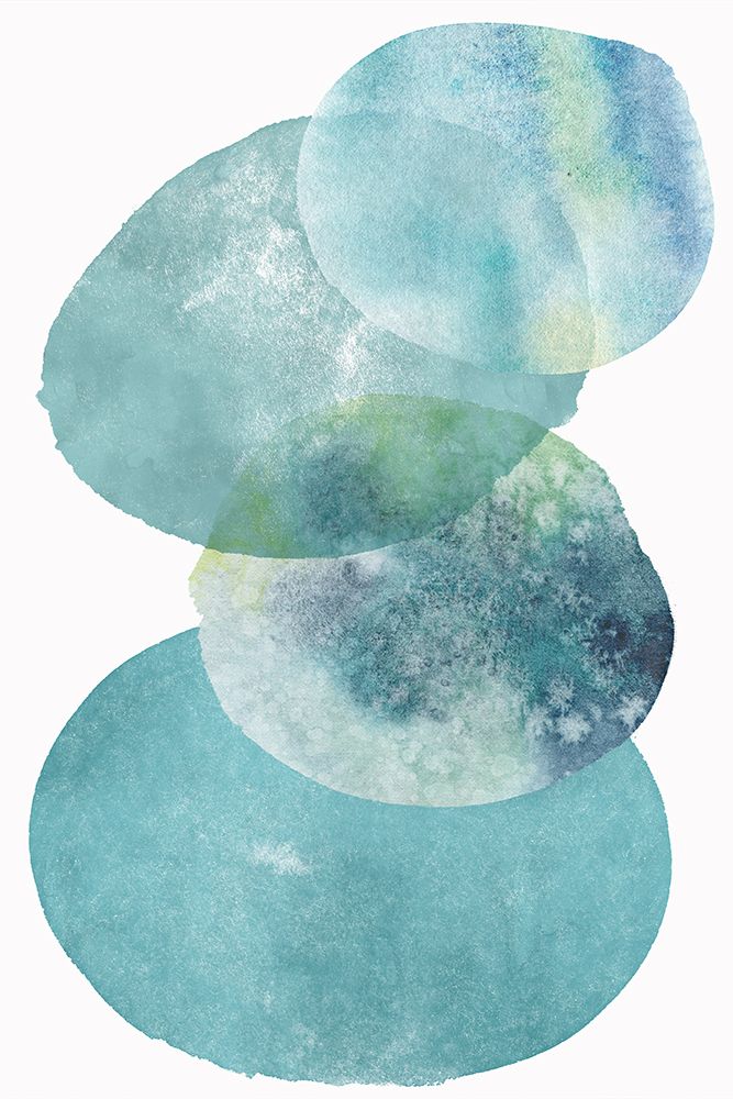 Pools of Ocean Blue Watercolor Abstract I art print by Christine Zalewski for $57.95 CAD