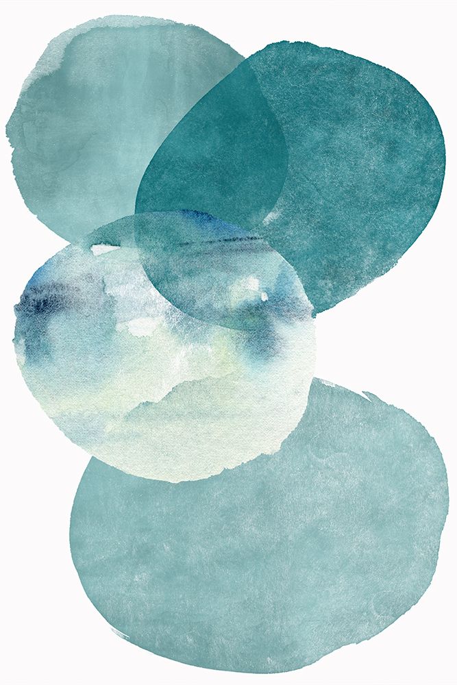 Pools of Ocean Blue Watercolor Abstract II  art print by Christine Zalewski for $57.95 CAD