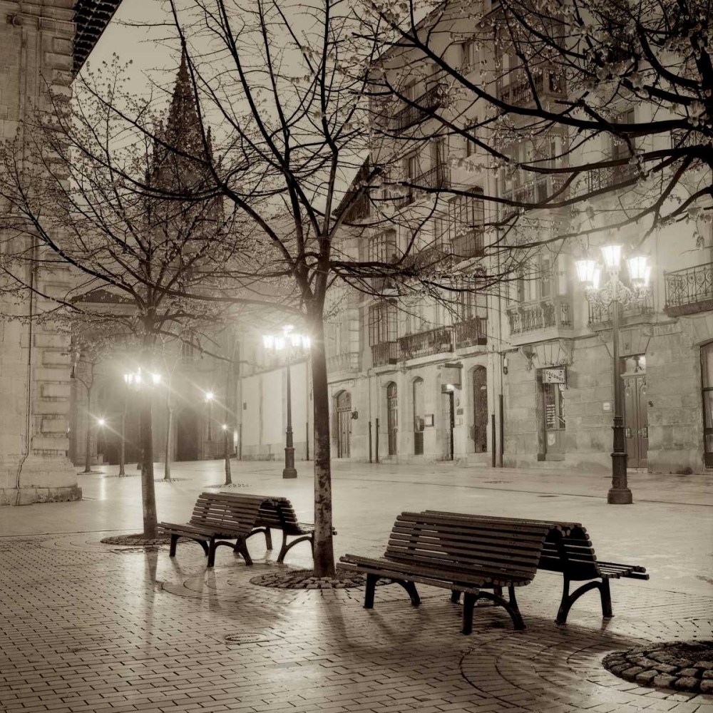 Oviedo Cathedral y Bancs - 2 art print by Alan Blaustein for $57.95 CAD