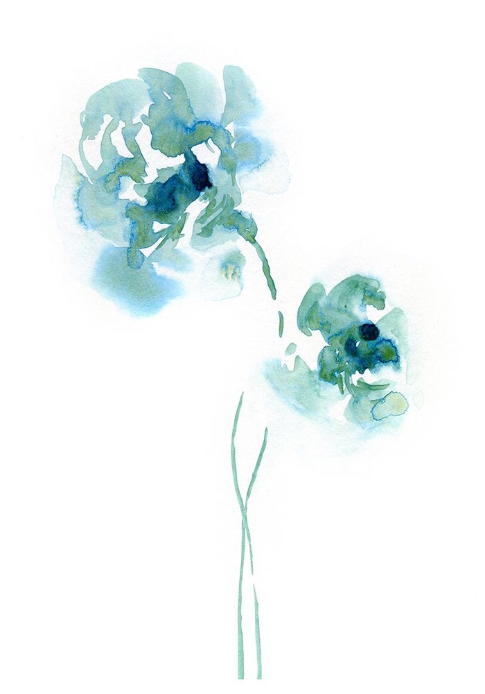 Teal Florals art print by Lesia Binkin for $57.95 CAD