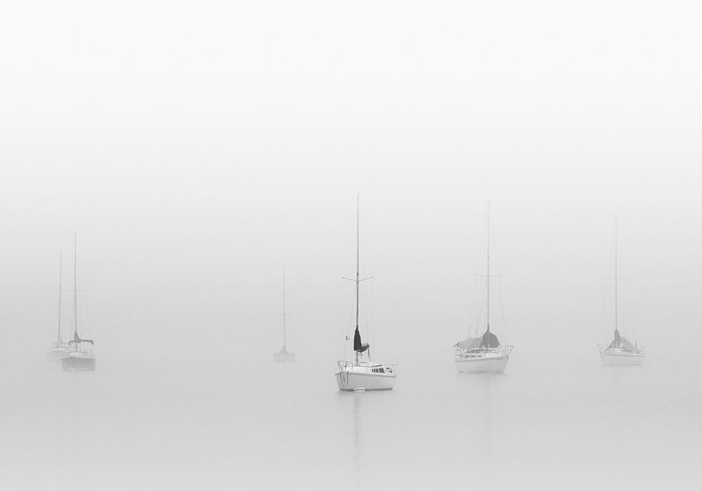 Six Moored Sailboats art print by Nicholas Bell for $57.95 CAD