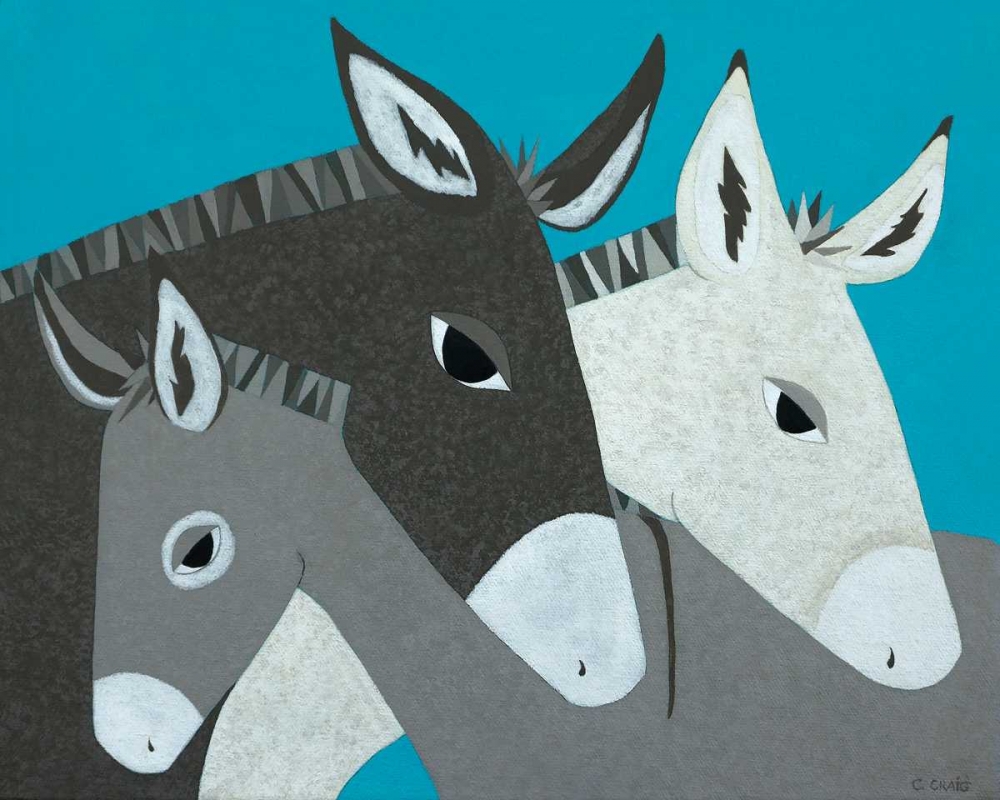 Donkey Family art print by Casey Craig for $57.95 CAD