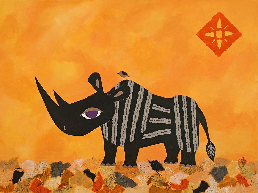 Rhino with Summer Sky art print by Casey Craig for $57.95 CAD