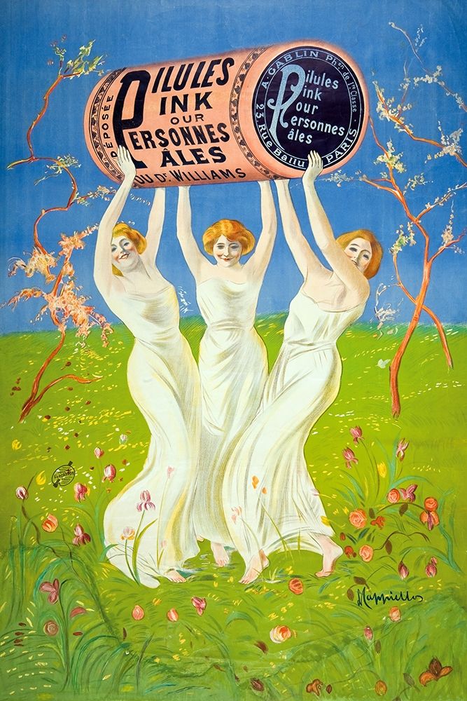 Pilules Pink pour personnes pa les, 1910 art print by Leonetto Cappiello for $57.95 CAD