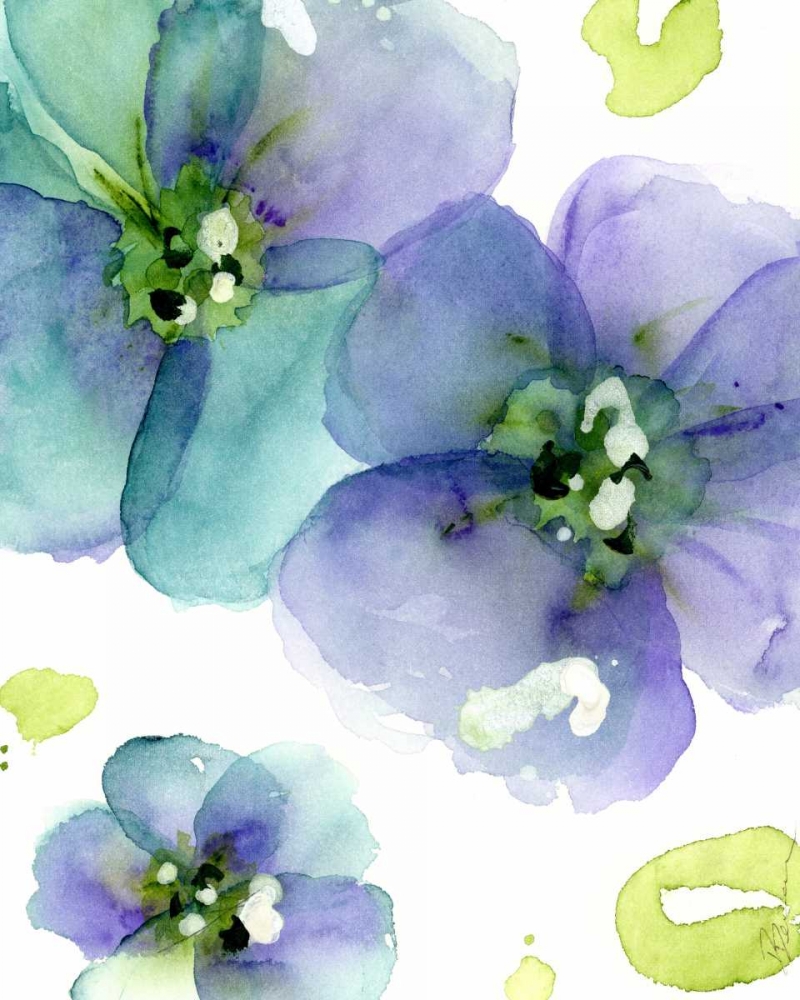 Blue Flowers art print by Dawn Derman for $57.95 CAD