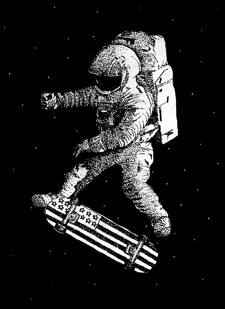 Kickflip in Space art print by Robert Farkas for $57.95 CAD