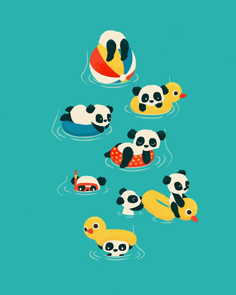 Tubing Pandas art print by Jay Fleck for $57.95 CAD