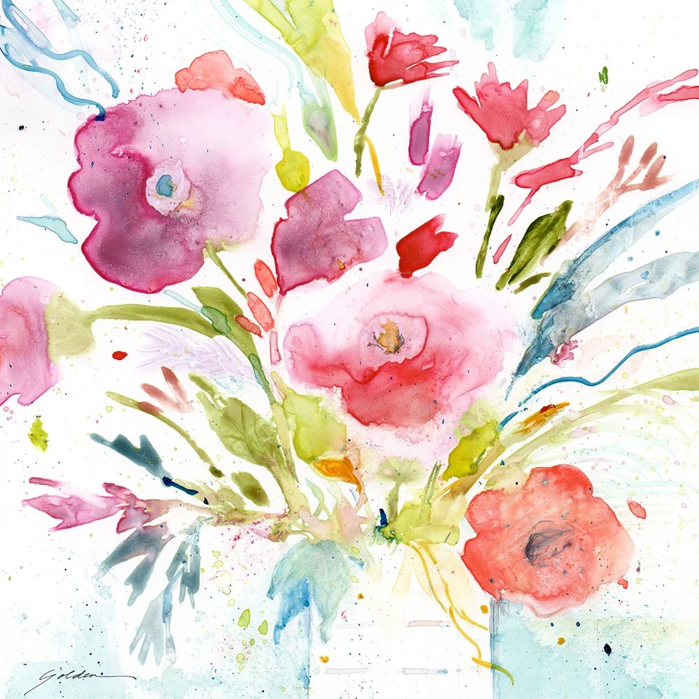 Bouquet with Magenta art print by Sheila Golden for $57.95 CAD