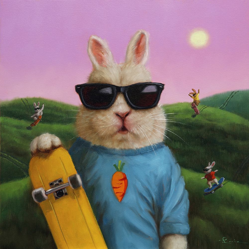 Skater Bunny art print by Lucia Heffernan for $57.95 CAD