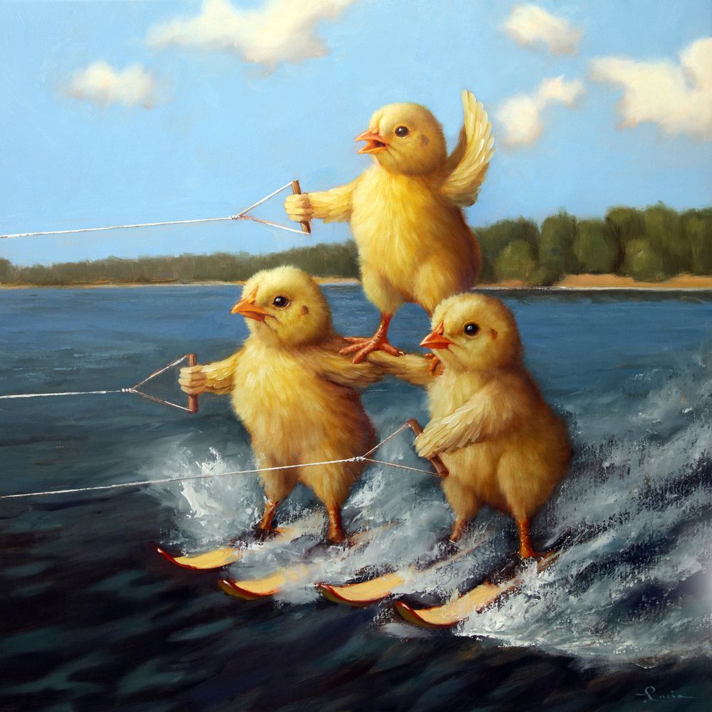 Water Ski Chicks art print by Lucia Heffernan for $57.95 CAD