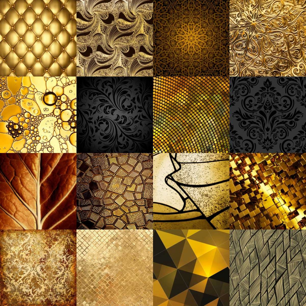 Tiles Decor Gold art print by GraphINC for $57.95 CAD