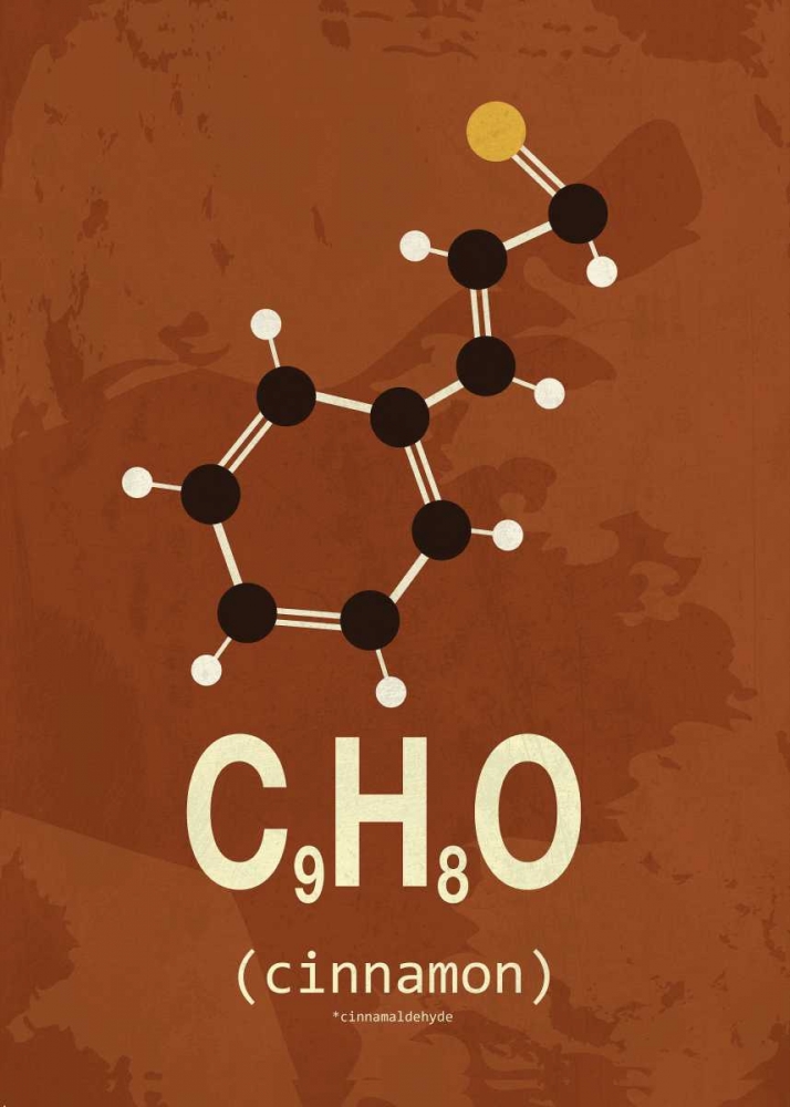 Molecule Cinnamon art print by TypeLike for $57.95 CAD