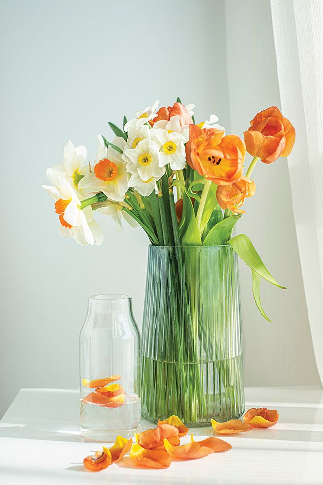 Orange and White Flowers in Vase art print by Incado for $57.95 CAD