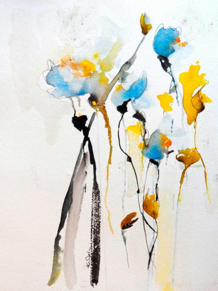 Blue Flowers II art print by Karin Johannesson for $57.95 CAD