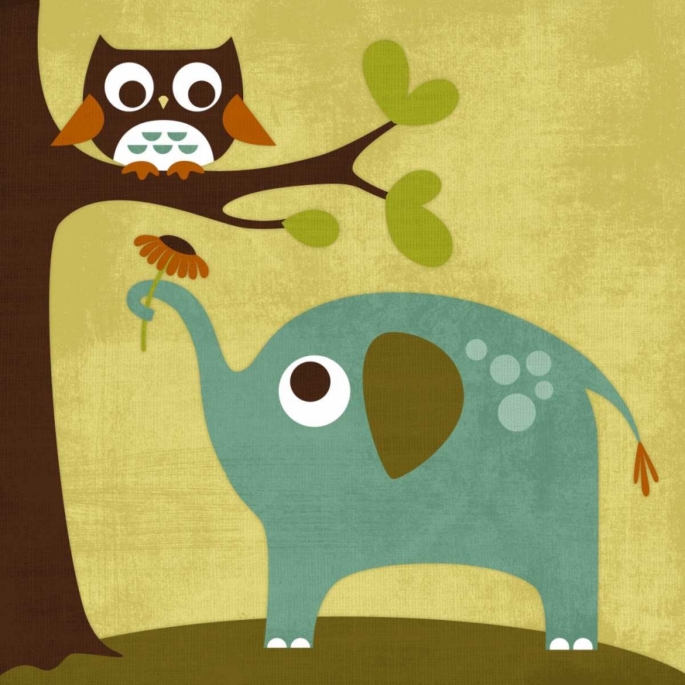 Owl and Elephant art print by Nancy Lee for $57.95 CAD