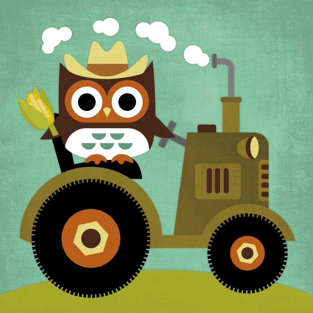 Owl on Tractor art print by Nancy Lee for $57.95 CAD