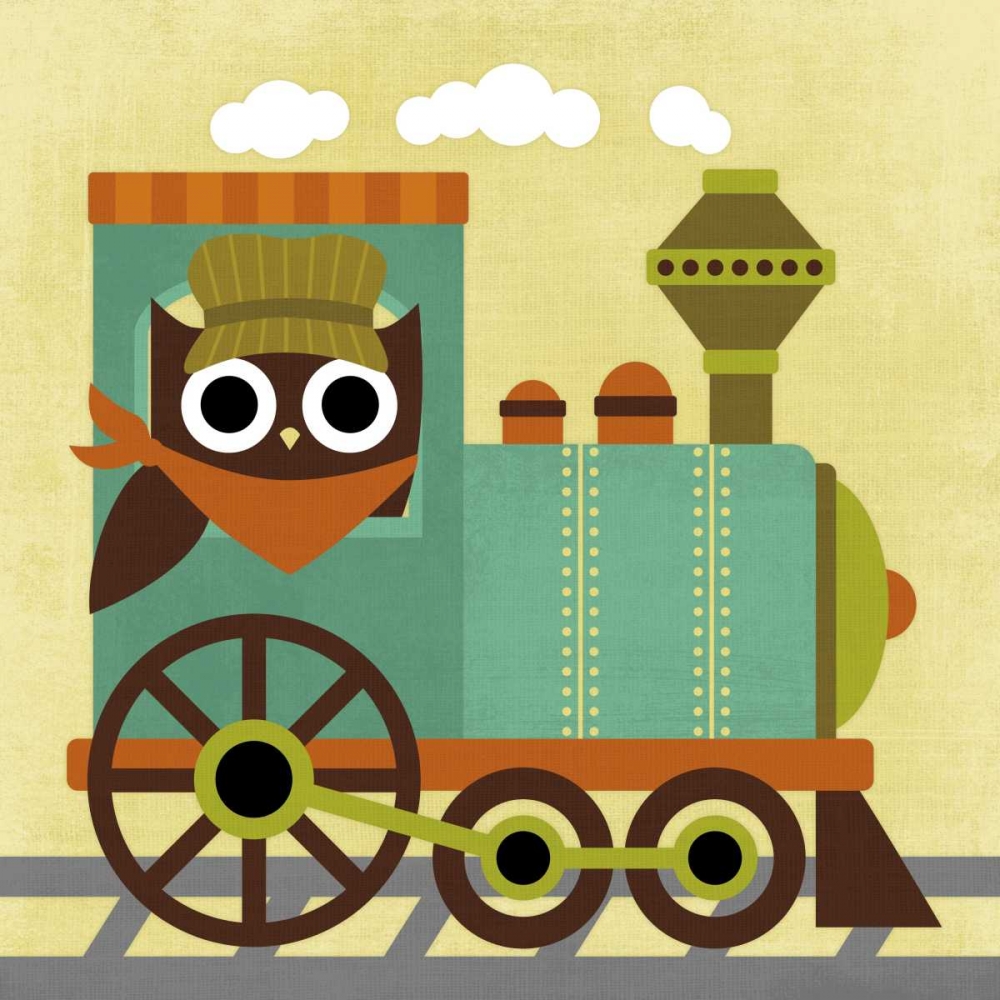 Owl Train Conductor art print by Nancy Lee for $57.95 CAD