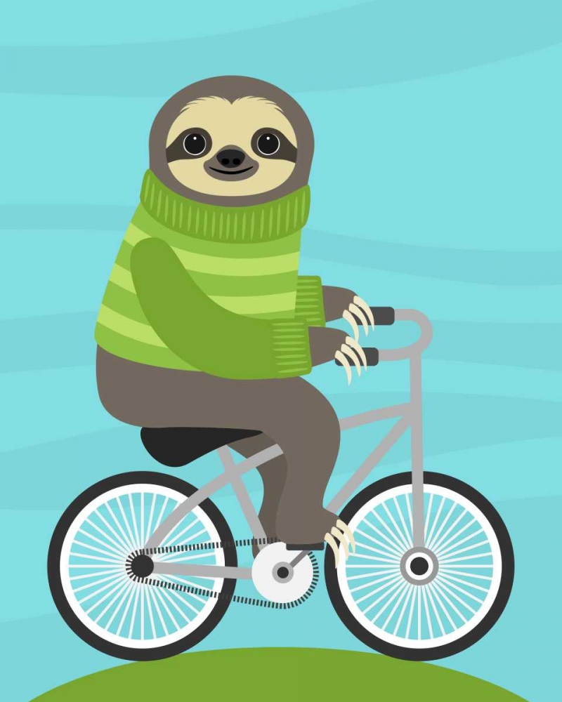 Cycling Sloth art print by Nancy Lee for $57.95 CAD