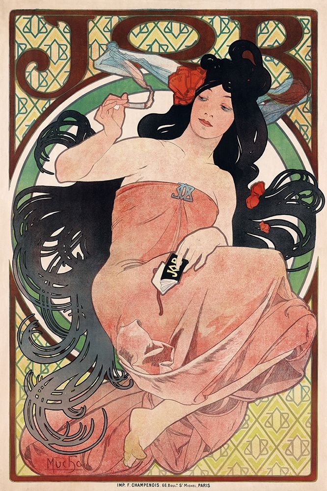 Job - Cigarette Rolling Papers Advertisement art print by Alphonse Mucha for $57.95 CAD