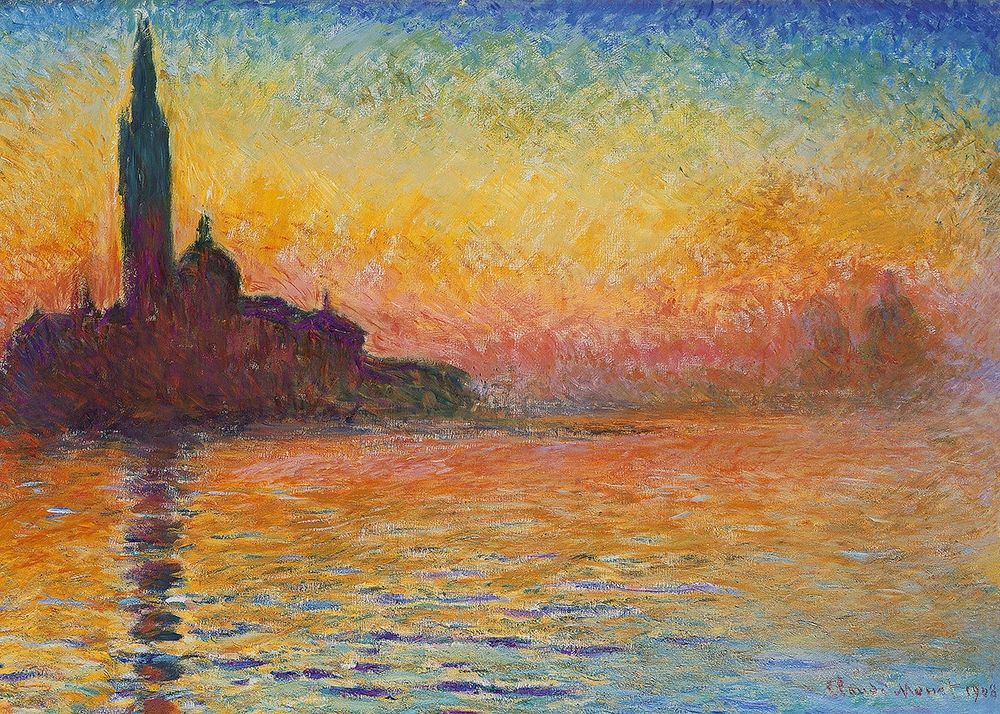 Saint-Georges majeur au cr puscule art print by Claude Monet for $57.95 CAD